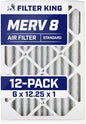 Filter King 6x12.25x1 Air Filter | 12-PACK | MERV 8 HVAC Pleated A/C Furnace by FilterKing