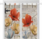 Retro Floral Bathroom Curtains 63 Inch Length, Window Curtains Tab Top by Unknown