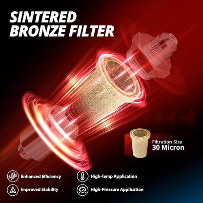 EVIL ENERGY 10AN Billet Inline Fuel Filter 30 Micron Aluminum Black - Image 4