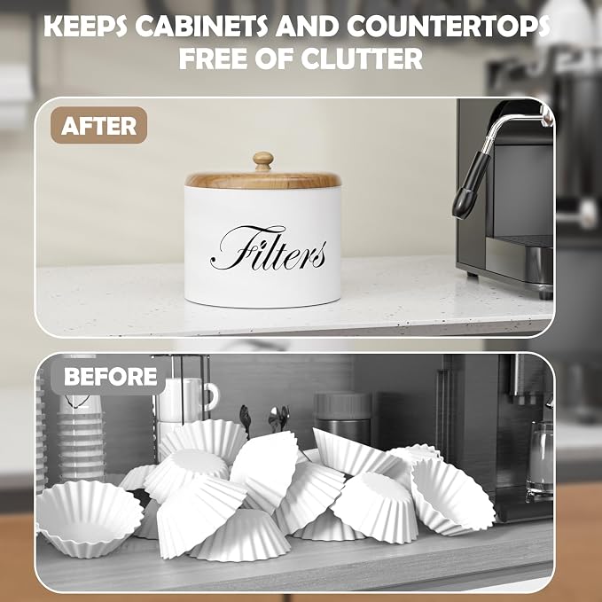 Coffee Filter Holder, Wooden Coffee Filter Storage - Image 3