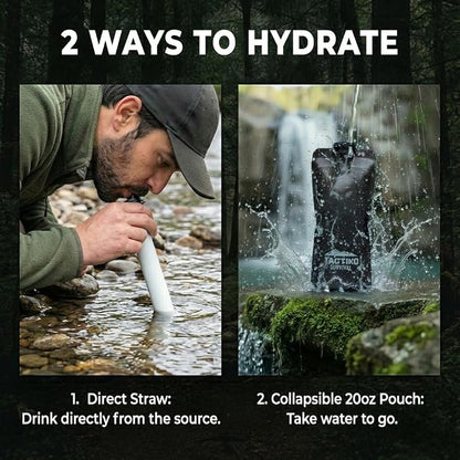 Tactiko Survival 20oz/600ml Purifying Water Bottle Filter Kit - Image 5