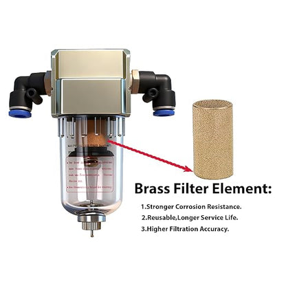 Air Compressor Water Separator 1/4”NPT, Compressed Air Line Filter, Air Dryer - Image 2