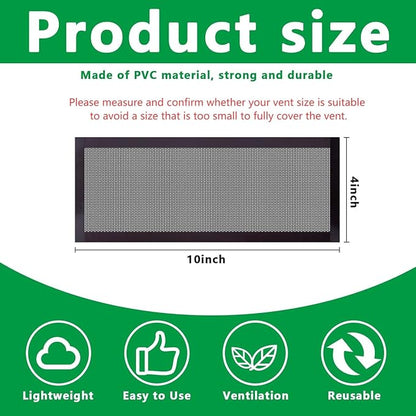 DECOHS 8 Pack Floor Register Screen Vent Mesh, 4 x 10 Inch Plastic Rectangle - Image 2