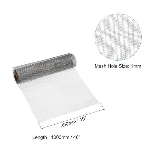 PATIKIL 40" L x 10" W Woven Wire Mesh, 20 Mesh 316L Stainless Steel Air Vent - Image 2