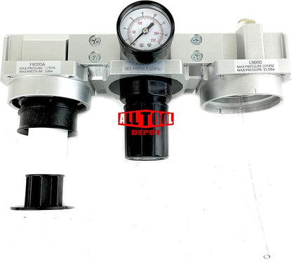 3/4" NPT SUPER DUTY Compressed Air In Line Filter Regulator Lubricator Oiler - Image 5