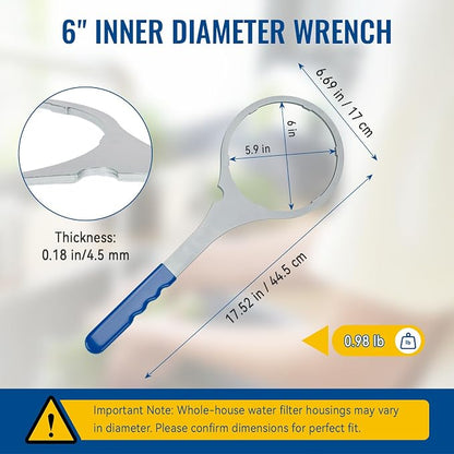 SW-4-SS-8 Whole House Water Filter Wrench 6 Inch, Metal Water Filter Wrench - Image 2
