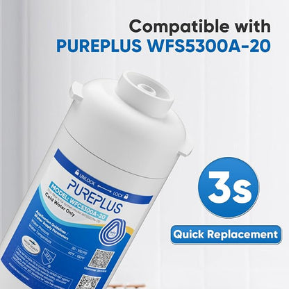 PUREPLUS WFC5300A-20 Under Sink Water Filter, 000 Gallons Capacity, 99.99% - Image 2
