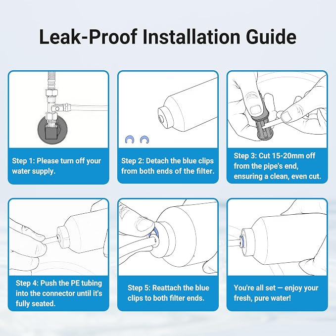 AQUA CREST FF35 Inline Water Filter Replacement, 1/4" Quick-Connect Replacement - Image 6