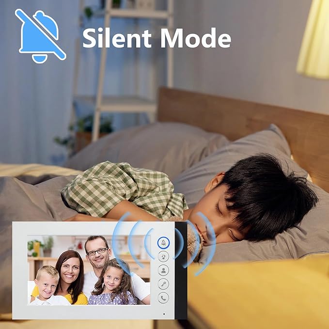 ANJIELO SMART Wired Video Multifamily Apartment Intercom System,2/3/4/6/8/10/12 Units 7 inch Monitor Video Door Phone Kit,Video Doorbell, ID Card Unlock, 2 Way Audio for Home (1 doorbell + 4 Monitor)