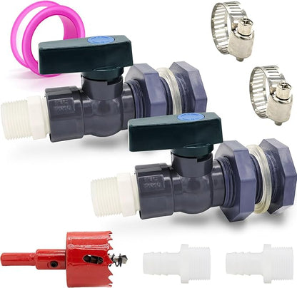 2 Set PVC Rain Barrel Diverter Kit Rain Barrel 3/4 Inch Spigot Kit by TiciKim