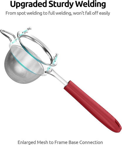 U-Taste Small Fine Mesh Strainer: 18/8 Stainless Steel 3.35in 30 Mesh Kitchen - Image 8