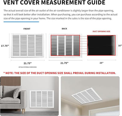 20x16 Air Return Grille, Air Return Vent Cover, Flat Vent Cover, Rejillas De - Image 4