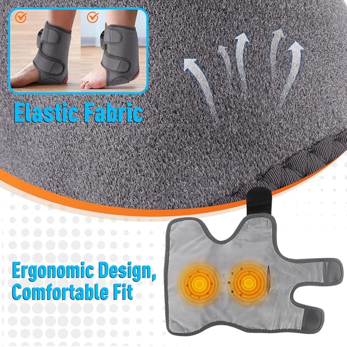 2-Pack Foot Renew Foot Massager, Ankle and Foot Massager for Pain Relief, Ankle Heating Pad with Massage, 6 Heat Levels & 3 Massage Modes with Timer (Grey)