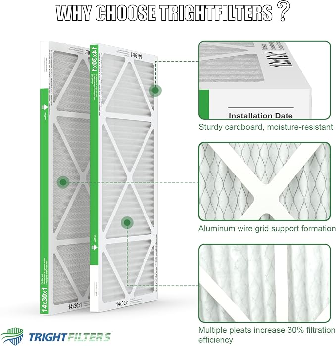 14x30x1 Air Filter 4 Pack, MERV 8 Pleated Dust Defense Air Filters Replacement - Image 4