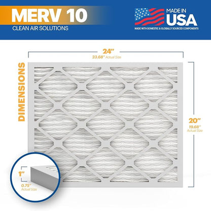 BNX TruFilter 20x24x1 MERV 10 AC Furnace Air Filter - Image 2