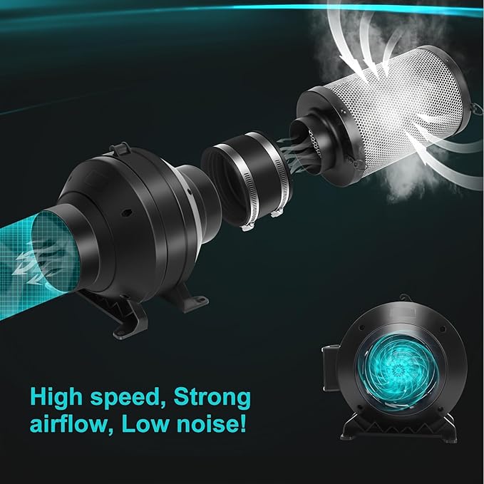 MELONFARM Air Filtration Kit, 8 Ft Ducting & Rubber Coupler, Air Cooling and - Image 7