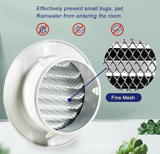 4 Inch Round Air Vent Covers, LouanXpert Stainless Steel Soffit Vent Covers - Image 5