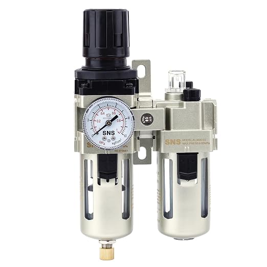 SNS 3/8" NPT Compressed Air Filter Regulator Lubricator Two Units Combo FRL by SNS