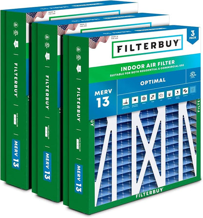 Filterbuy 24.5x27x5 Air Filter MERV 13 Optimal Smoke & Allergy Defense by Filterbuy