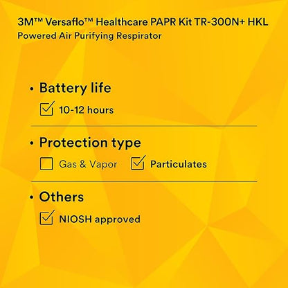 3M PAPR Respirator, Versaflo Powered Air Purifying Respirator Kit, TR-300N+ HKL - Image 11