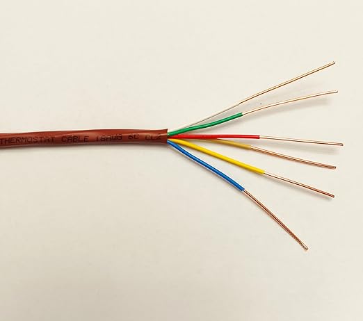 eastwire 18/6 25ft Thermostat Doorbell HAVC Heating Control Cable Wire, 100% Solid Copper Conductors CL2 ETL Listed, UV Resistant RoHS for Indoor/Outdoor Low Voltage Applications Use Brown