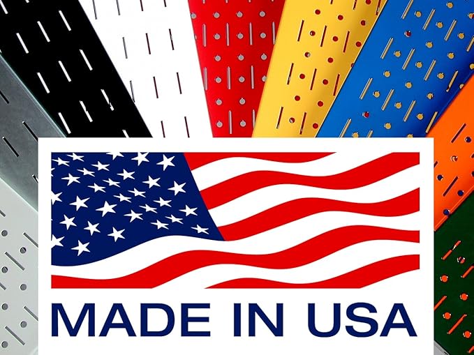 Wall Control Power Tool Storage Organizer Kit Cordless Drill Holder Charging Station Rack 16” x 32” Metal Pegboard Organization System (Red Pegboard)