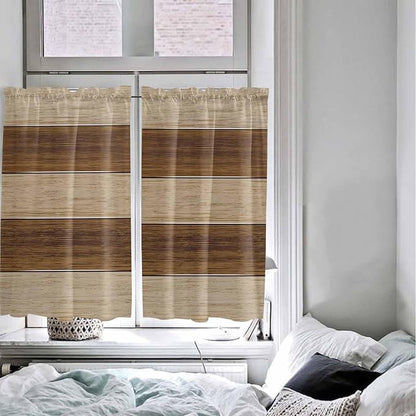 Retro Country Brown Wooden Board Window Valance Curtains, Farmhouse Gradient - Image 7
