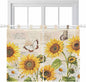 Yellow Sunflowers Kitchen Curtains 45 Inch Length, Short Cafe Window Curtains by Unknown