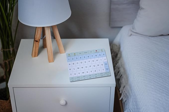 Communication Board For Adults- Non-Slip, Portable Letter Chart for Non-Verbal, Stroke Recovery, Effective Visual Aids for Non-Speaking Patients, Pain Scale, QWERTY or ABC (ABC)
