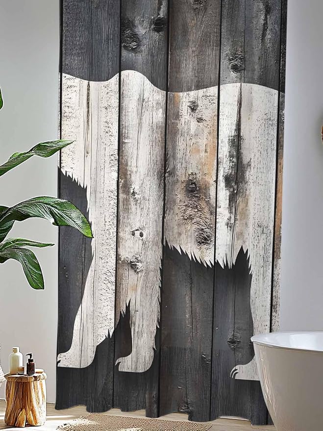 Sheer Curtains 108 Inches Long, Farmhouse Country Vintage Wood Grain Privacy - Image 4