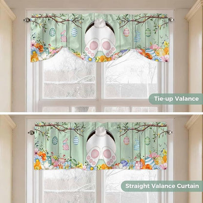 Easter Tie Up Valance Curtains for Windows, Kitchen Curtains Window Shades - Image 5