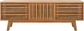 SAFAVIEH ESMA TV Stand for up to 65" Flatscreen – Oak Brown, Sliding Doors with Interior Storage, Entertainment Media Console (MED9640D)