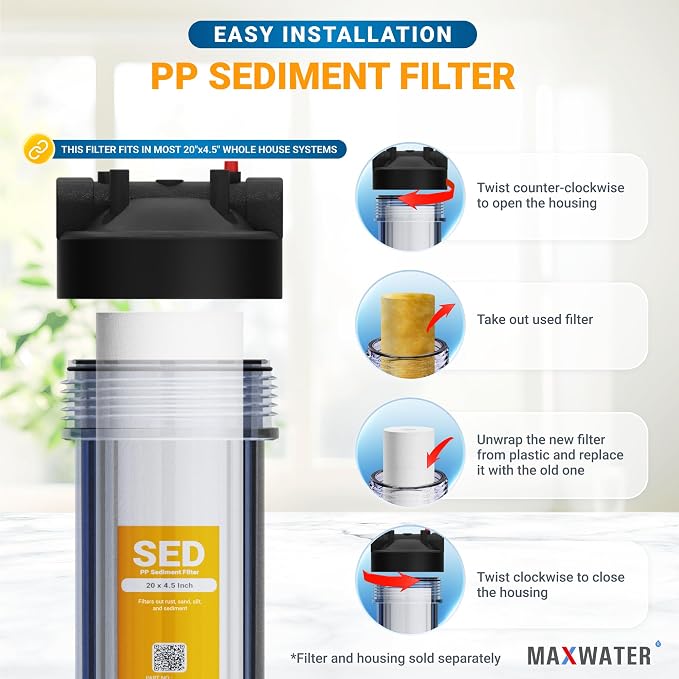 Max Water 1 Micron 20 x 4.5 Sediment Filter - Image 5
