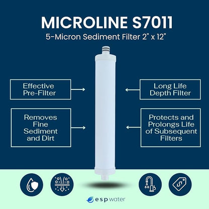 Microline Sediment Filter 5 Micron S7011 Cartridge – Reduces Sediment and - Image 2