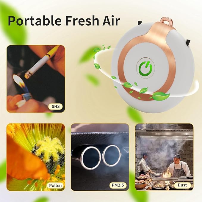 Rechargeable Ionizer Air Purifier, Wearable Air Purifier, Mini Necklace Air - Image 2
