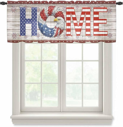 4th of July Sheer Valances for Windows 60"x18", Light Filtering Kitchen by Unknown