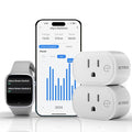 eKyro Smart Plug Energy Monitoring | Compatible with Alexa, Google Home Assistant, iPhone, Siri, Android, Power Tracking 15A 1800W, No Hub Required Energy Monitoring Outlet (Energy Monitoring, 2)