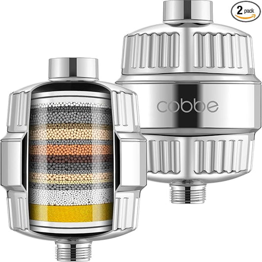 Cobbe HD HEAVY DUTY High Output Shower Filter 2 Pack – 99% REMOVAL Shower Head by Cobbe