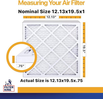 Filter King 12.13x19.5x1 Air Filter | 4-PACK | MERV 13 HVAC Pleated A/C Furnace - Image 2