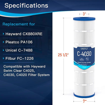 4-Pack C4030 Pool Filter Cartridges, Compatible - Image 2