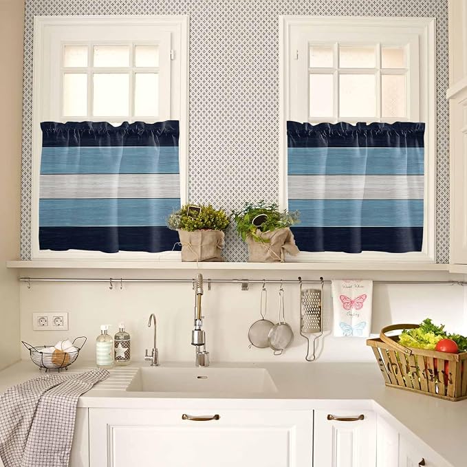 Vintage Country Woodcuts Window Valance Curtains, 2 Panel - Image 3