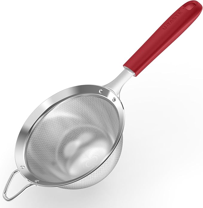 U-Taste Medium Fine Mesh Strainer: 18/8 Stainless Steel 4.73in 30 Mesh Kitchen by U-Taste