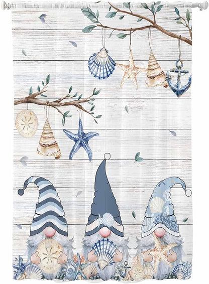 Sheer Curtains 63 Inch Length, Coastal Eucalyptus Semi Sheer Curtains Light by Unknown