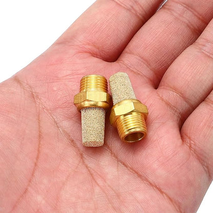 MECCANIXITY 4pcs Male Air Pneumatic Mufflers 1/8" NPT Male Sintered Bronze - Image 4