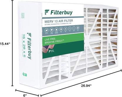 Filterbuy 16x28x6 Air Filter MERV 13 Optimal Smoke & Allergy Defense, Pleated - Image 10
