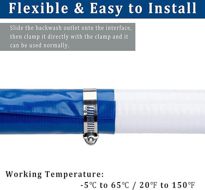 1-1/2 in x 100 ft Pool Backwash Hose Heavy Duty Drain Discharge PVC Lay flat - Image 4