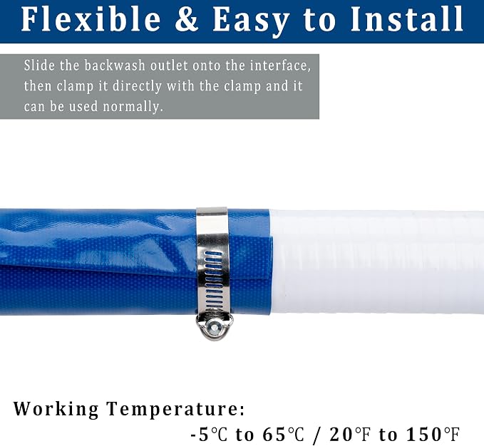 2-1/2 in x 100 ft Pool Backwash Hose Heavy Duty Drain Discharge Double PVC Lay - Image 4