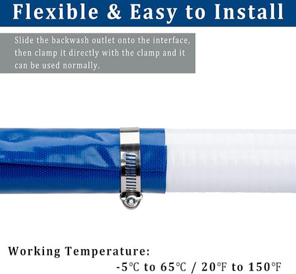 2-1/2 in x 100 ft Pool Backwash Hose Heavy Duty Drain Discharge Double PVC Lay - Image 4
