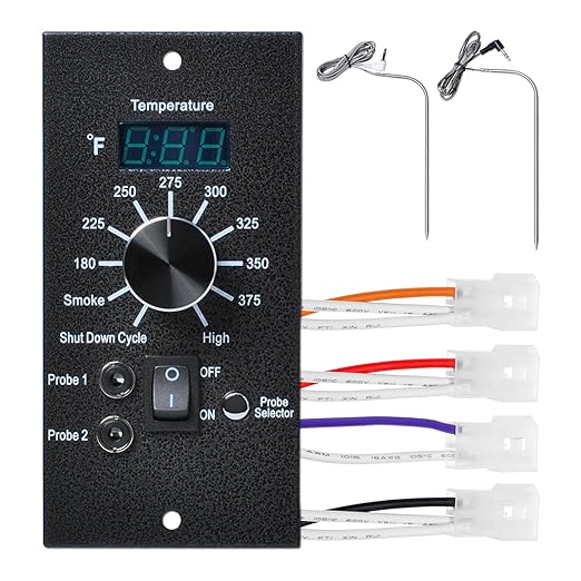 Digital Thermostat Kit Compatible with Traeger Pro 34 20 22 Series Wood Pellet Smoker Grills,Thermometer Control Panel Replacement Parts with Dual Meat Probe BAC365