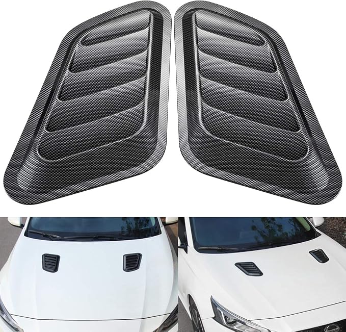 KaTur 1 Pair Universal Car ABS Decorative Air Flow Intake Scoop Turbo Bonnet by KaTur